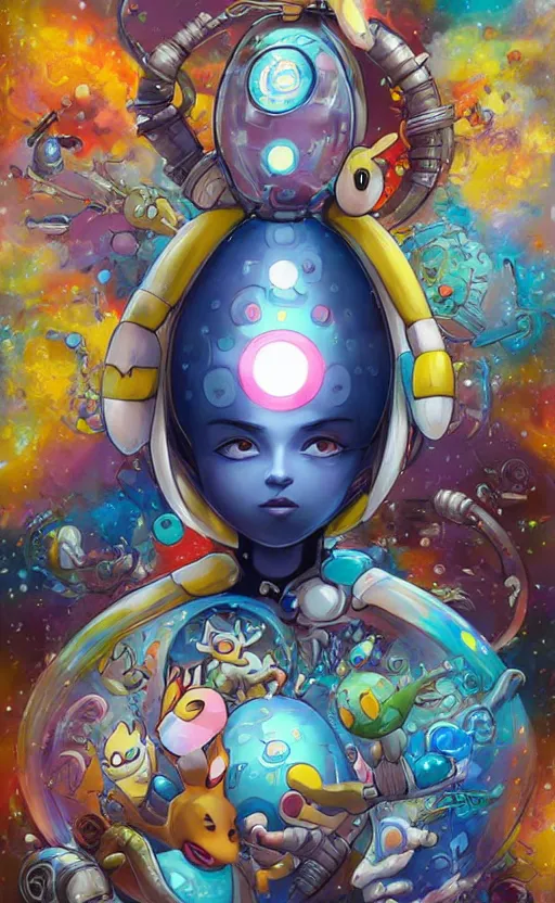 Image similar to lofi BioPunk Pokemon Togepi portrait Pixar style by Tristan Eaton_Stanley Artgerm and Tom Bagshaw,