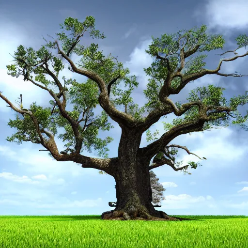 Prompt: old big oak tree, HD, realistic, 8k