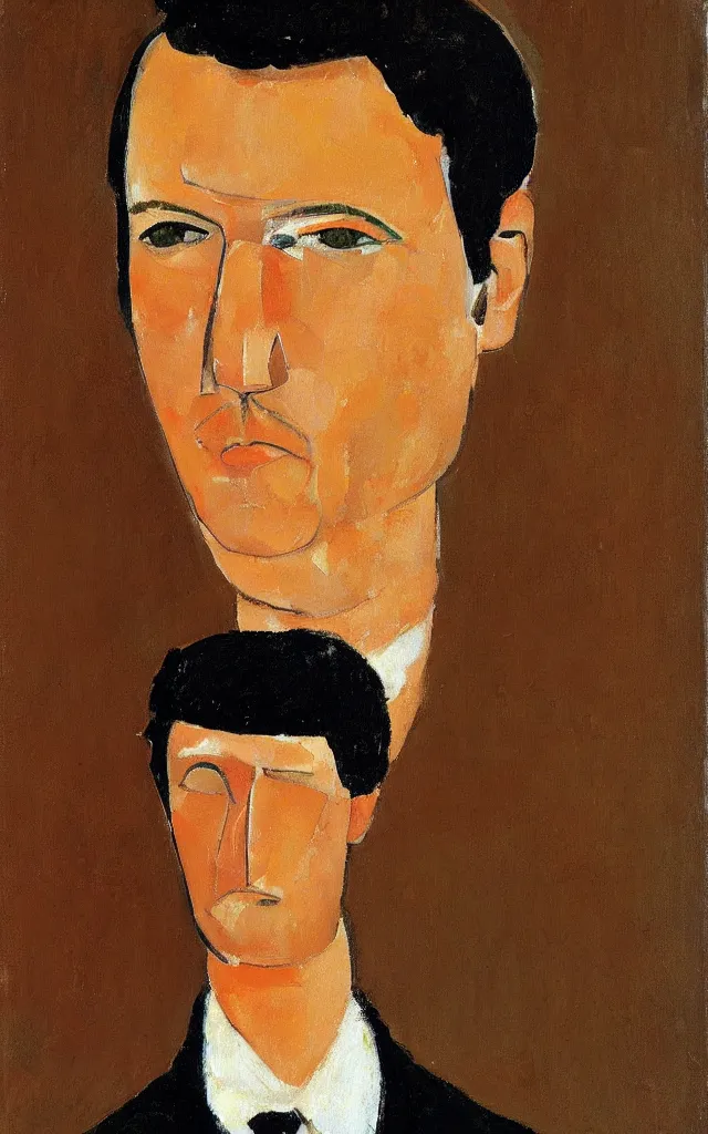 Prompt: a portrait of Jack Bauer painted by Amedeo Modigliani