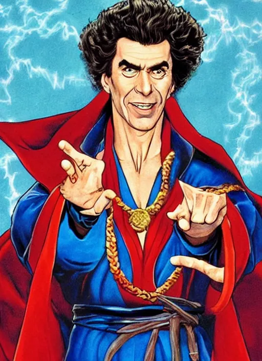 Prompt: Cosmo Kramer as Dr. Strange, Kramer's face