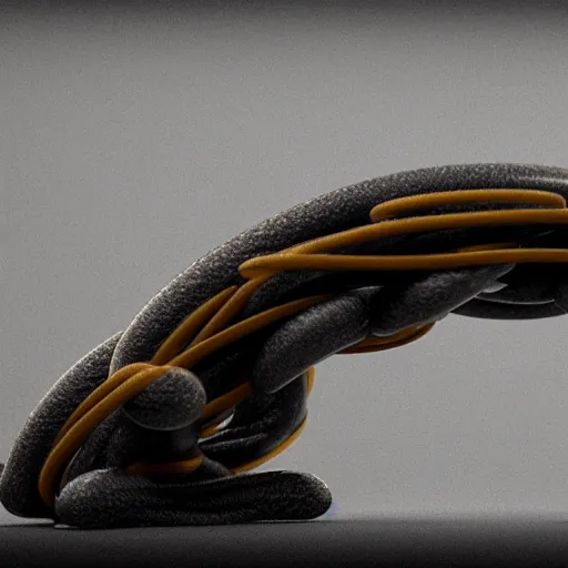 Image similar to caterpillar made of rubber bands, octane render, 4k, art stations,