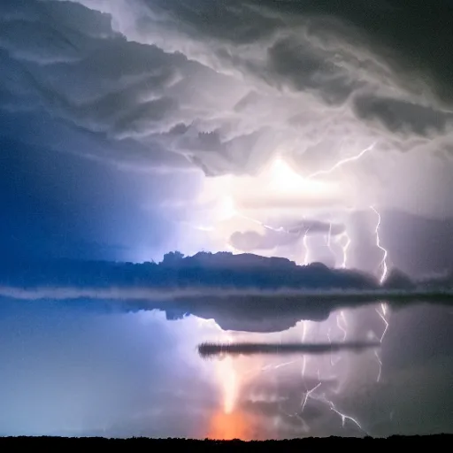 Image similar to upside down thunderstorm at night