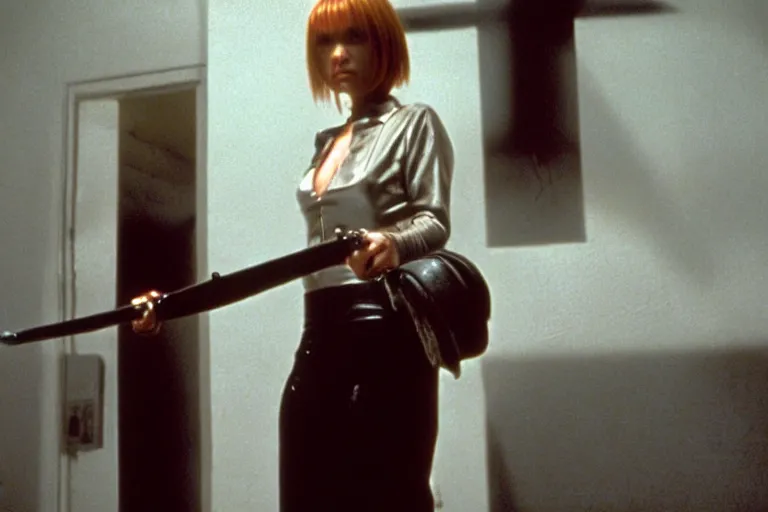 Prompt: pulp fiction fabienne in a still of the movie kill bill vol 1 ( 2 0 0 3 )