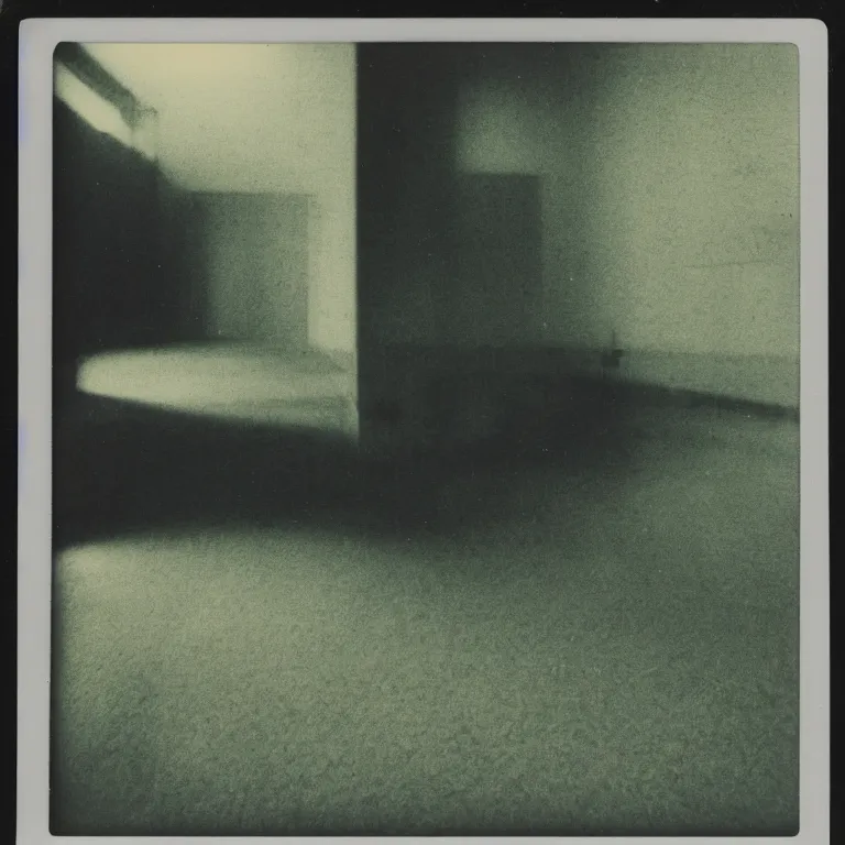 Image similar to atmospheric polaroid photograph of empty liminal space