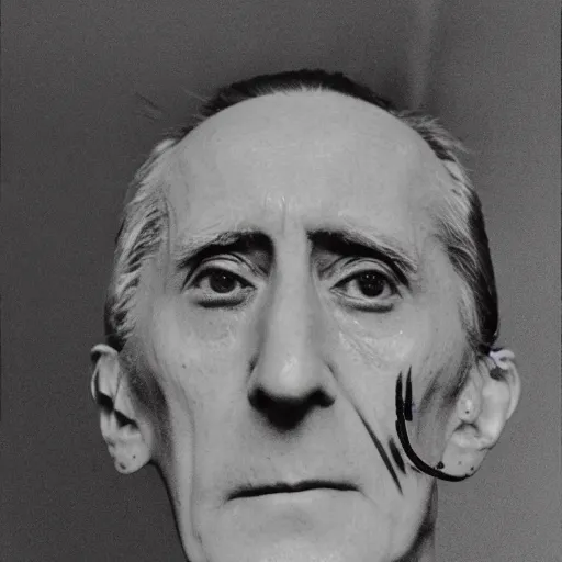 Image similar to a close - up occult portrait of marcel duchamp in the style of hito steyerl and shinya tsukamoto and irving penn