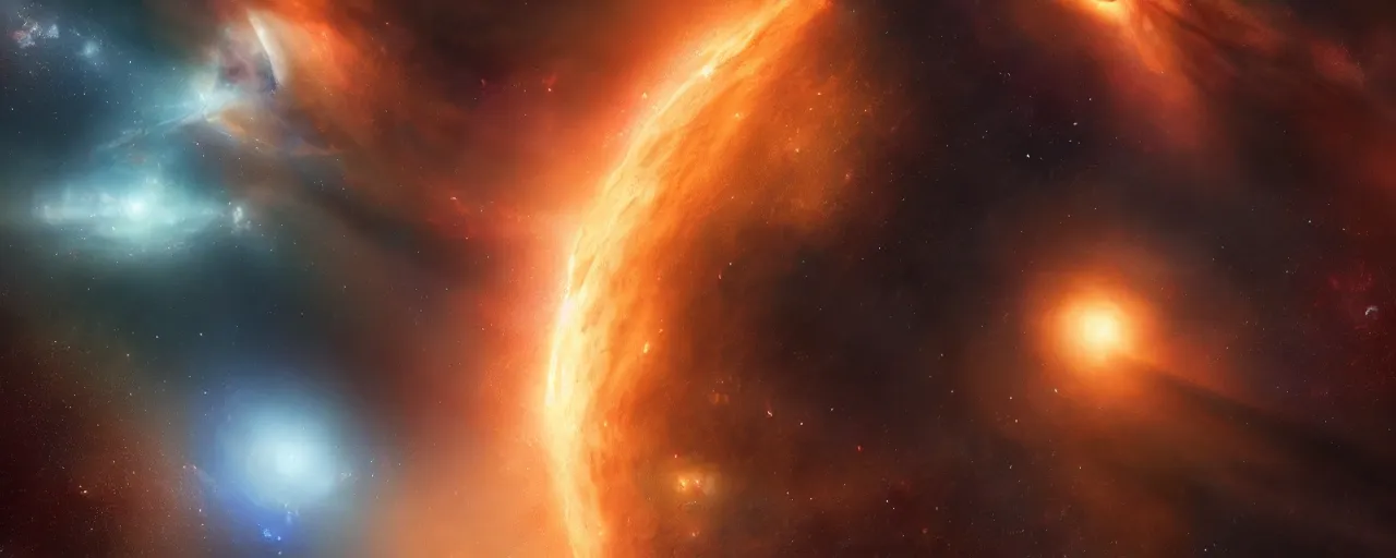 Image similar to outer solarsystem gas planet face of god nebula, [ cinematic, detailed, epic, widescreen, opening, establishing, mattepainting, photorealistic, 4 k, octane render, art by greg rutkowski ]