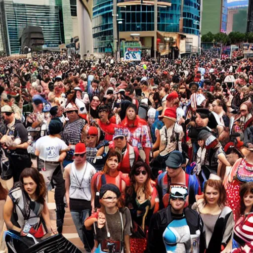 Image similar to where's waldo at comic con