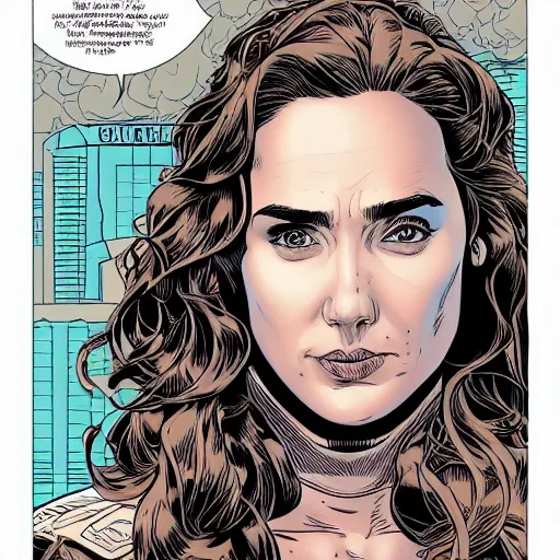 Image similar to portrait of a woman who looks like gal gadot and jennifer connelly, by laurie greasley and james stokoe