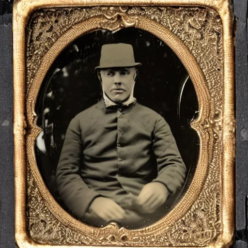 Image similar to tintype photo of a cameraman