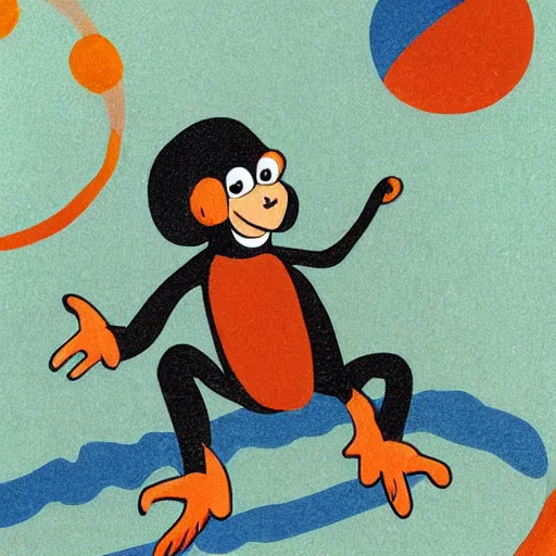 Image similar to A cartoon of a monkey in space