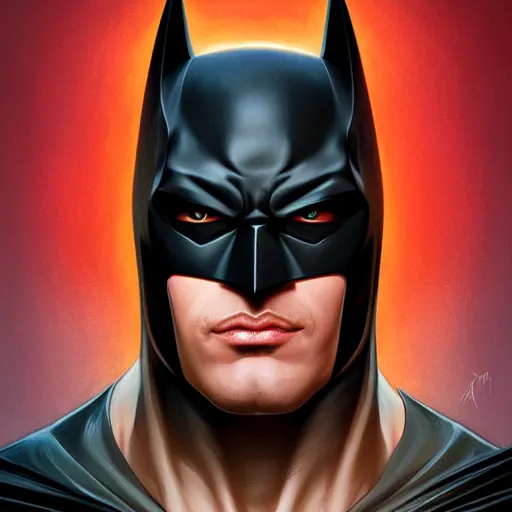 Image similar to symmetry portrait of batman, intricate, elegant, highly detailed, digital painting, artstation, concept art, smooth, sharp focus, illustration, art by artgerm and greg rutkowski and alphonse mucha