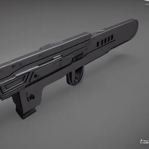 Prompt: concept art image of a bulky rectangular scifi gun 4k digital art detailed 3d realistic