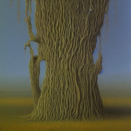 Image similar to willow tree by Zdzisław Beksiński, oil on canvas