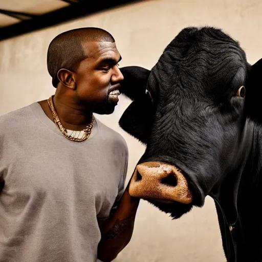 Prompt: kanye west milking a cow, realistic, 8 k, high details, detailed face, sharp focus