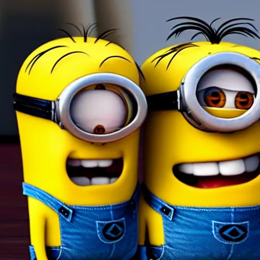 Image similar to minions characters at the hindenburg disaster.