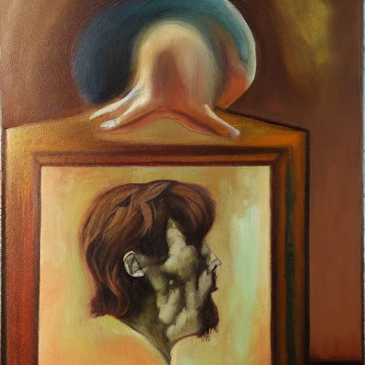 Image similar to false pretenses, psychotic delusions, cognitive dissonance, oil painting, renaissance