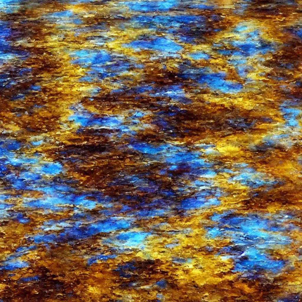 Image similar to gold molten lake, water paint, art station