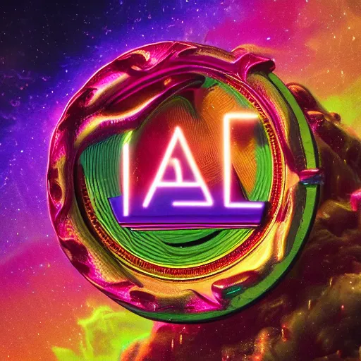 Image similar to a and w vaporwave logo, colorful, digital art, cosmic, 3 d high definition, trending on art station, photorealistic, high resolution, 8 k, octane, hyper detailed, insane details, intricate, elite, ornate, elegant trend, highly detailed and intricate, sharp focus, photography, unreal engine