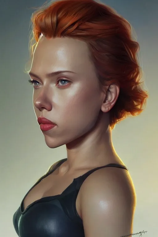 Image similar to Scarlett Johansson super excited, anatomy, only two hands, highly detailed, digital painting, artstation, concept art, smooth, sharp focus, illustration, Unreal Engine 5, 8K, art by art by artgerm and greg rutkowski and edgar maxence