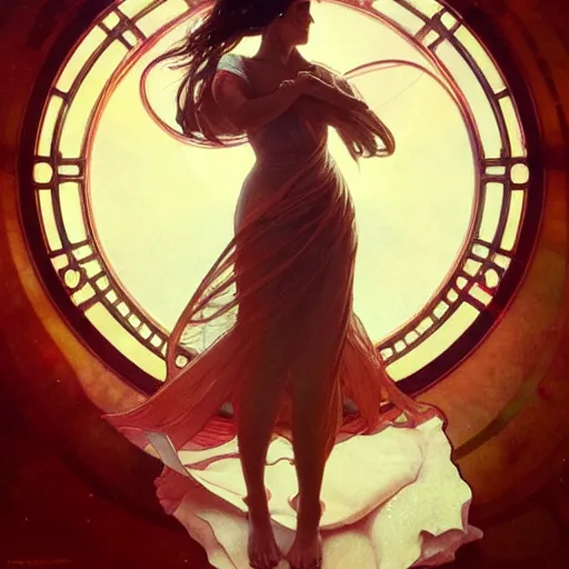 Image similar to The soul detaching from the body, in the universe, highly detailed, digital painting, artstation, concept art, sharp focus, cinematic lighting, illustration, art by artgerm and greg rutkowski, alphonse mucha, cgsociety