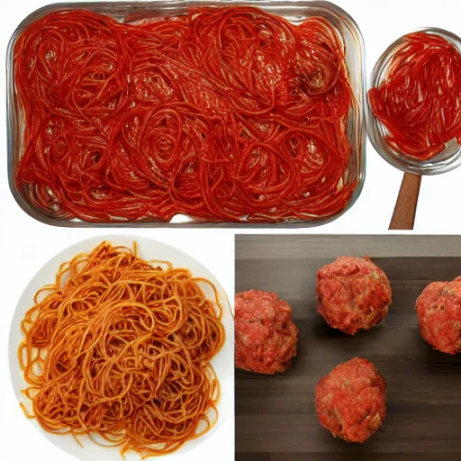 Image similar to spaghetti and meatballs shaped into a living room set