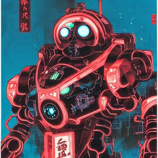 Prompt: a fullmetal neon robot crosses the infinity tori gates between reality and simulation, hanafuda oil on canvas by ivan shishkin, james jean and yoji shinkawa