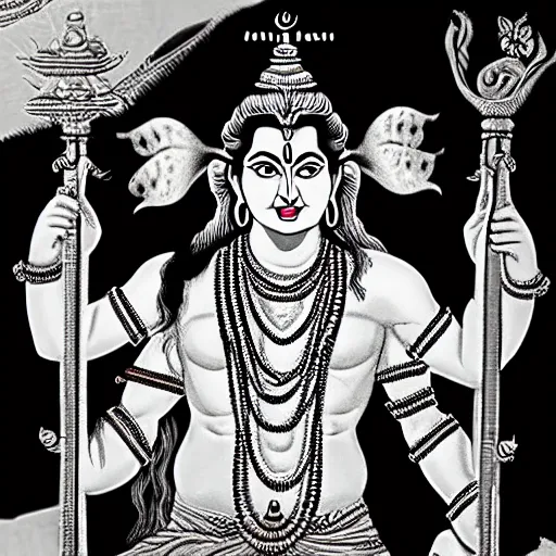 Prompt: lord shiva, angry