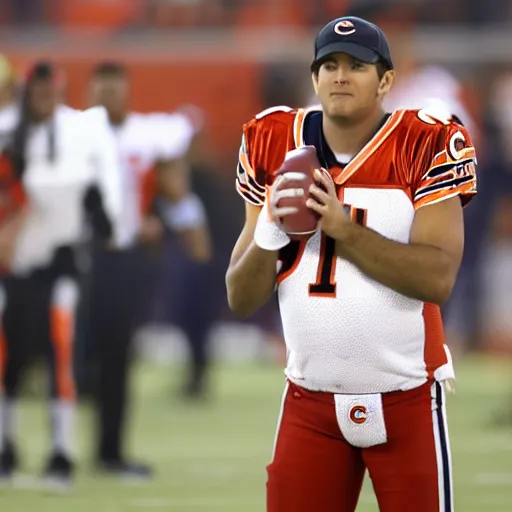 Image similar to a bottle of coca cola as the starting quarterback for the chicago bears