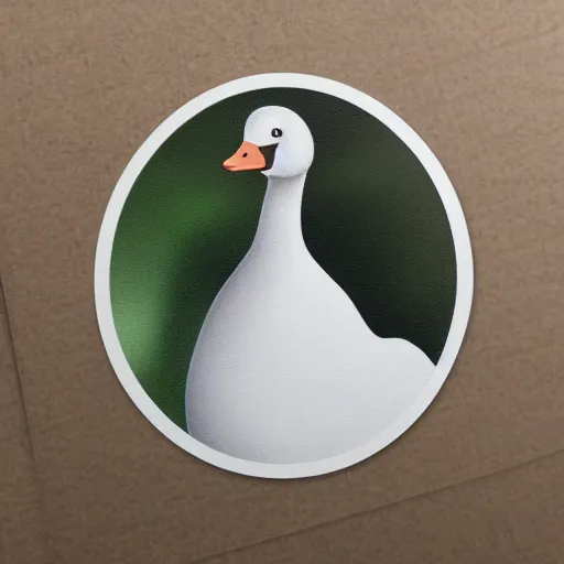 Image similar to cute goose, full body, digital paint, sticker