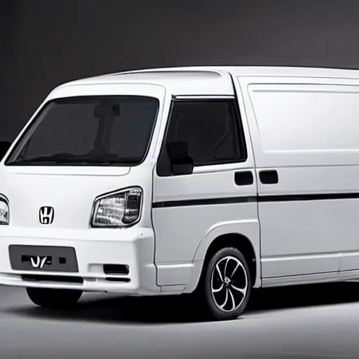 Prompt: A van with a vtec engine designed and produced by Honda, promotional photo