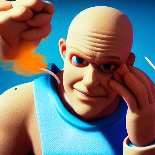 Image similar to mister clean smoking crack very detailed octane render 4 k