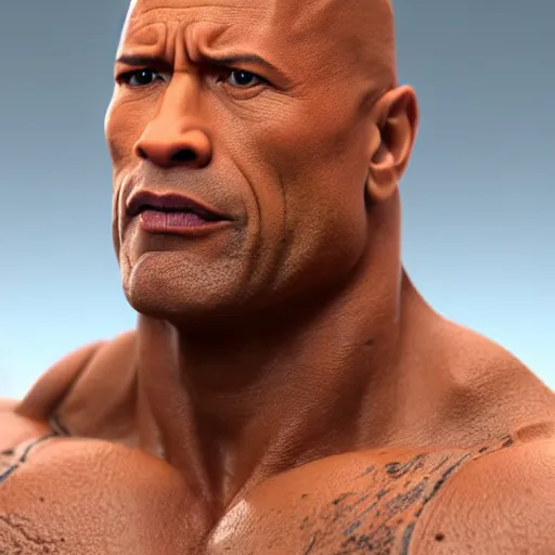 Prompt: Figurine of Dwayne the Rock Johnson, super detailed, photo realistic, cgsociety, by YCFCG