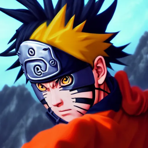 Image similar to a screenshot of naruto in fighting pose, portrait, fantasy, beautiful face, vivid colors, elegant, concept art, sharp focus, digital art, hyper - realistic, 4 k, unreal engine, highly detailed, hd, dramatic lighting by brom, trending on artstation,