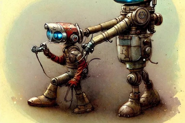 Image similar to adventurer ( ( ( ( ( 1 9 5 0 s retro future robot mouse tunneling boring machine. muted colors. ) ) ) ) ) by jean baptiste monge!!!!!!!!!!!!!!!!!!!!!!!!! chrome red