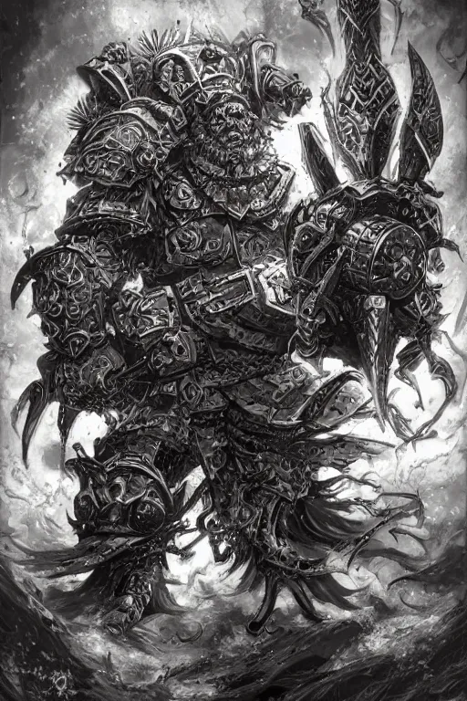 Image similar to chaos dwarf, fantasy, warhammer, highly detailed, digital art, sharp focus, trending on art station, kentaro miura manga art style