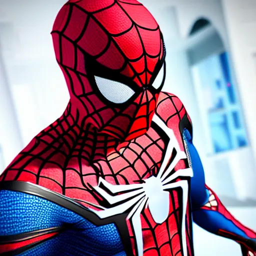 Image similar to still photo of spider - man in a ladies dress, highly detailed, photorealistic portrait, bright studio setting, studio lighting, crisp quality and light reflections, unreal engine 5 quality render