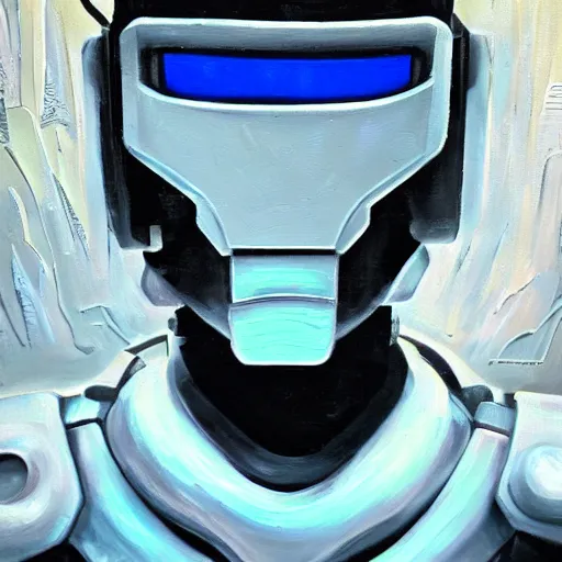 Image similar to ghost in the shell, robocop, impasto, oil painting, detail,