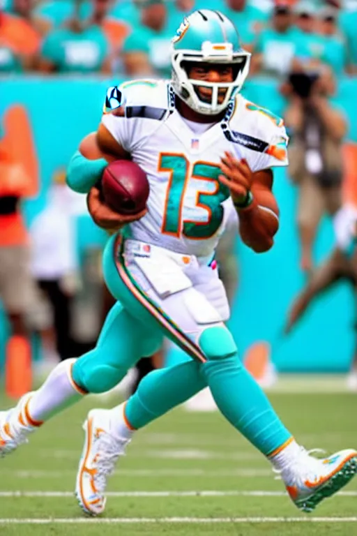 Image similar to russell wilson in a miami dolphins uniform