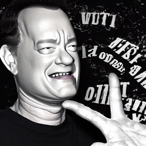 Prompt: nightmare of tom hanks rubbing you with his meaty hands