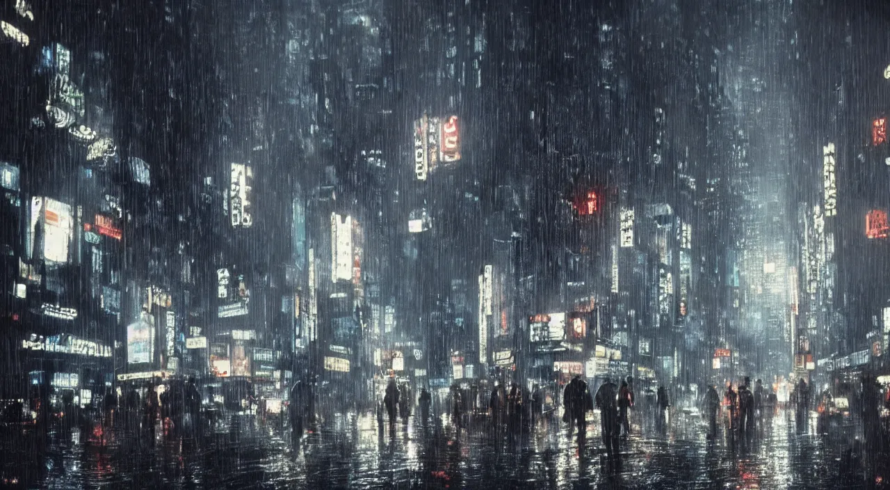 Raining in a cyberpunk city [x-post from /r/wallpapers] : r/Cyberpunk