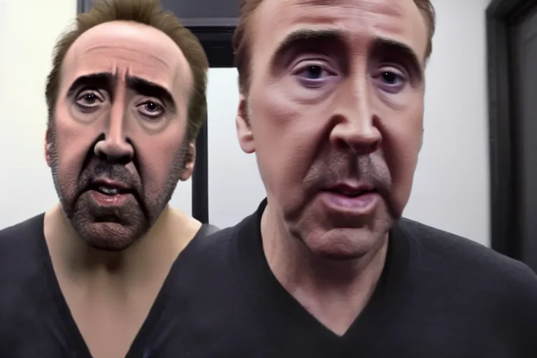 Image similar to Nicolas cage bodycam high resolution still film