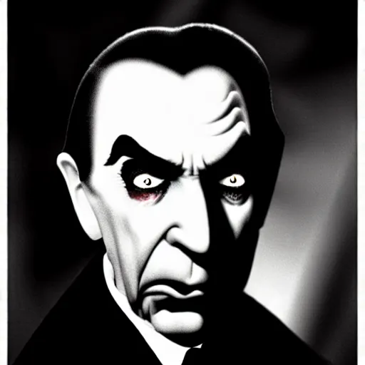 Image similar to a hyper realistic photo of Bela Lugosi in the style of Tim burton