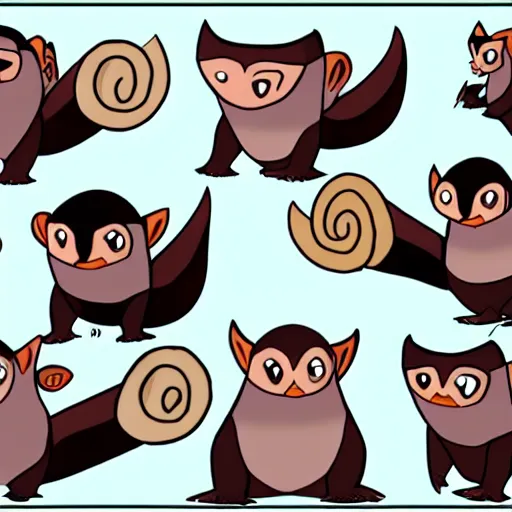 Prompt: character design of cute niffler, cartoon style, like goblin nft