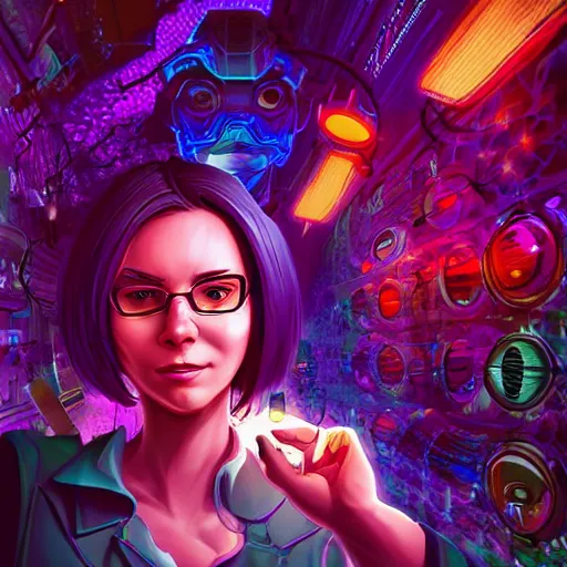 Image similar to skill magic geek inside matrix deepdream radiating a glowing aura stuff loot legends stylized digital illustration video game icon artstation lois van baarle, ilya kuvshinov, rossdraws,