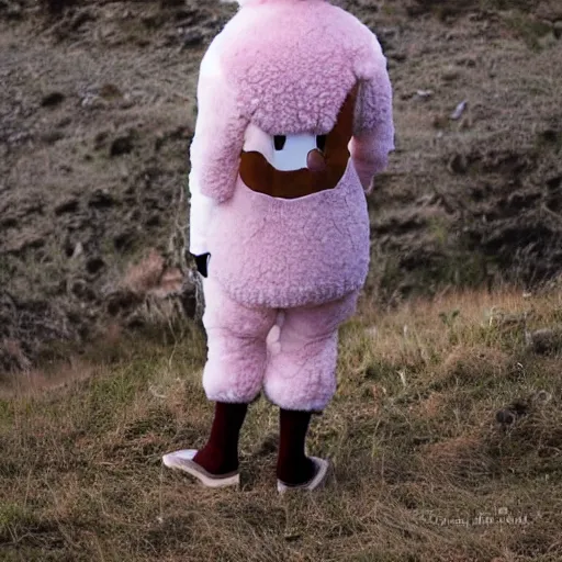 Prompt: doppio wearing sheep suit