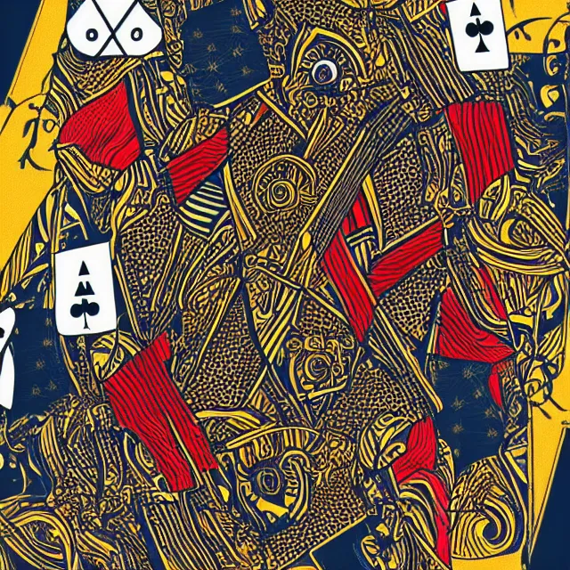 Prompt: a modern art piece in the style of a playing card, high quality, 4k