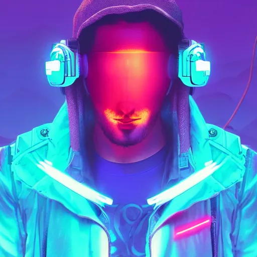 Image similar to cyberpunk hacker surfing through synthwave cyberspace