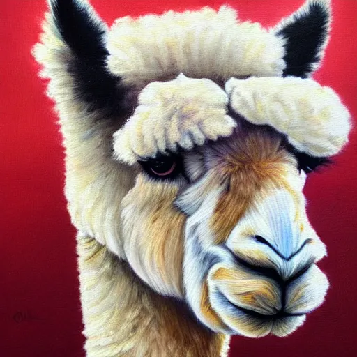 Prompt: an alpaca painting