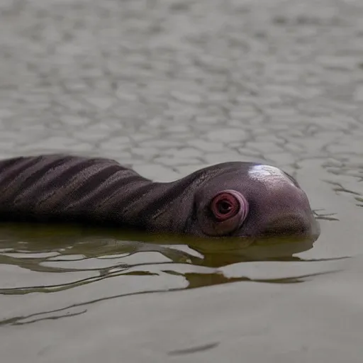 Image similar to a weird unidentified deep sea creature has been found in a flooded german town