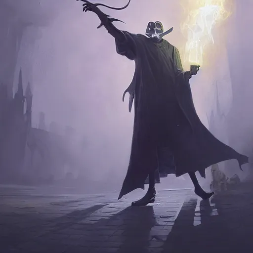 Prompt: wizard plague doctor, Casting a opalescent spell, highly detailed, concept art,, D&D, Fantasy, Digital Painting, sharp focus, dynamic, lighting, 4k, by Greg Rutkowski